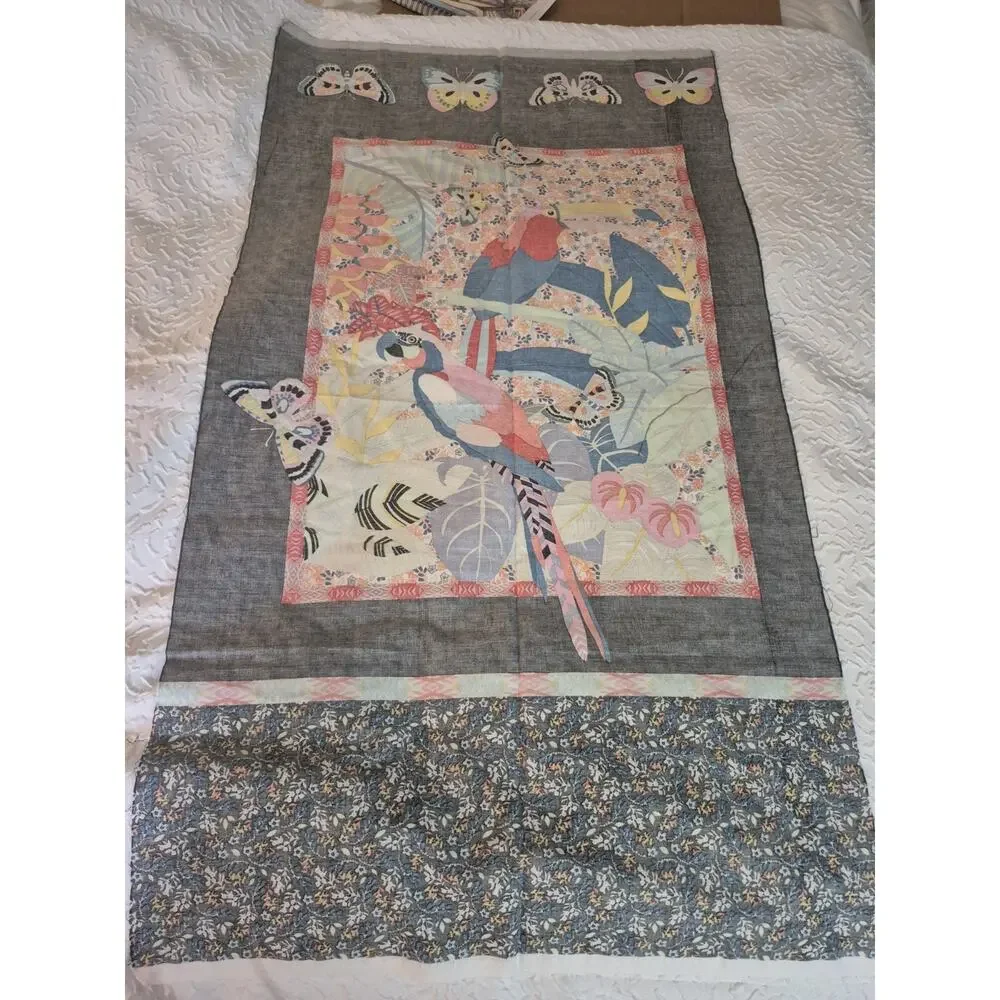 💥 Alexander Henry Fabric Rio Panel Birds Cotton Quilt Fabric A4
